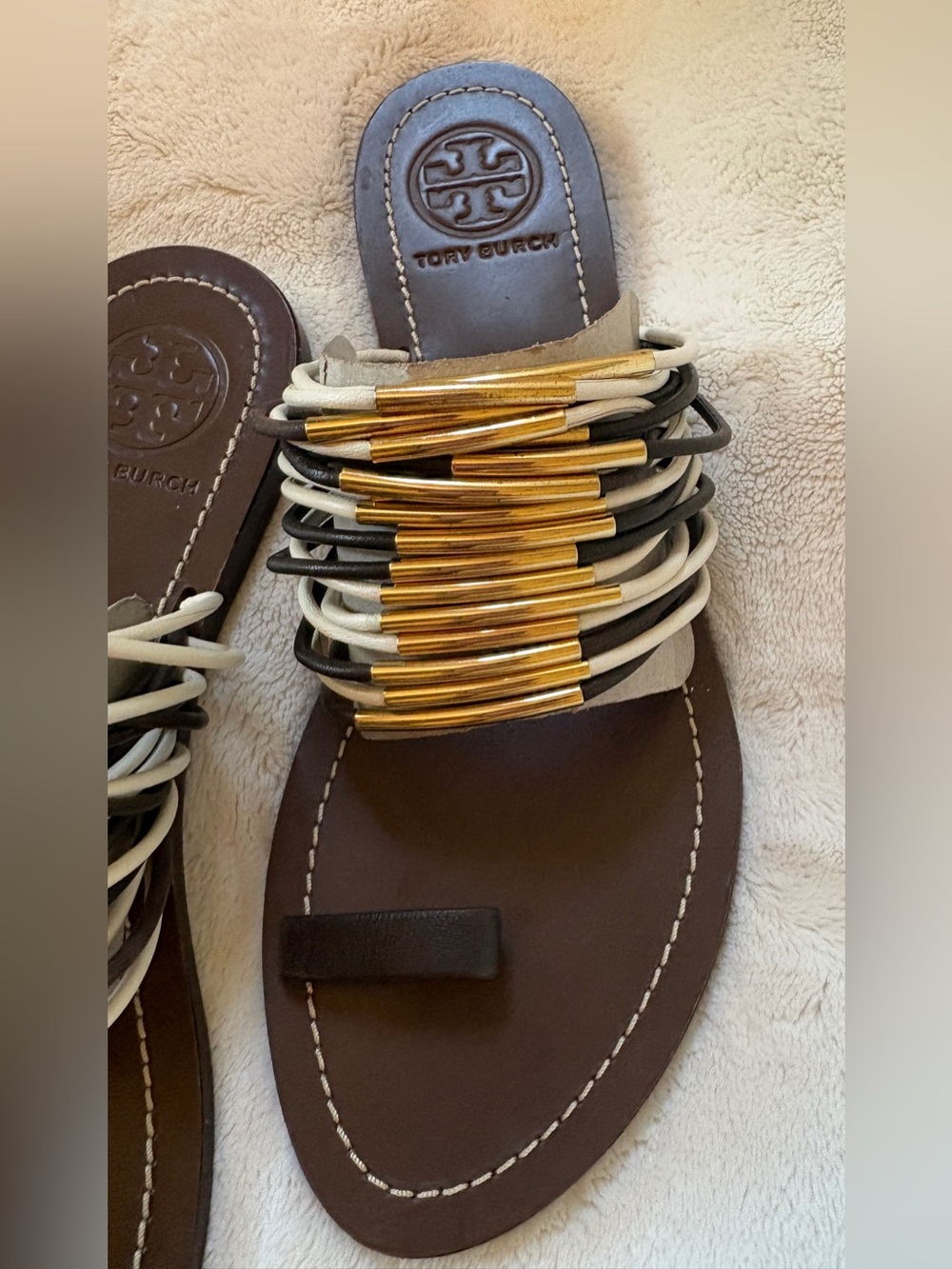 Tory Burch Women’s Minnan Strappy Sandals Flats Size 8 - Picture 4 of 8